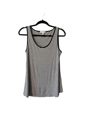 Banana Republic Navy Blue and White Striped Tank Top